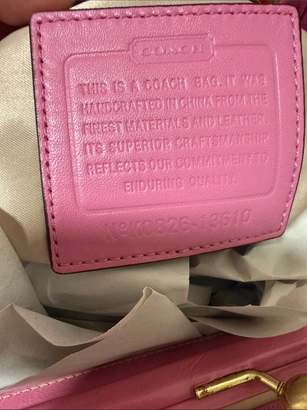Coach Brown Signature Kiss Lock Hobo Bag with Pink Patent Leather Trim